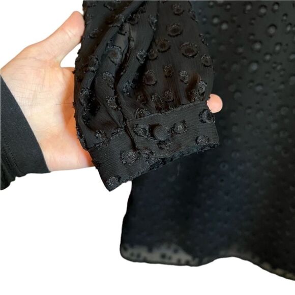 Ann Taylor black long sleeve dress with circle details - Picture 8 of 10